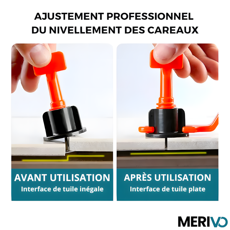 SYSTÈME DE NIVELLEMENT (50 PIÈCES + 1 CLÉ OFFERTE) - MERIVO™